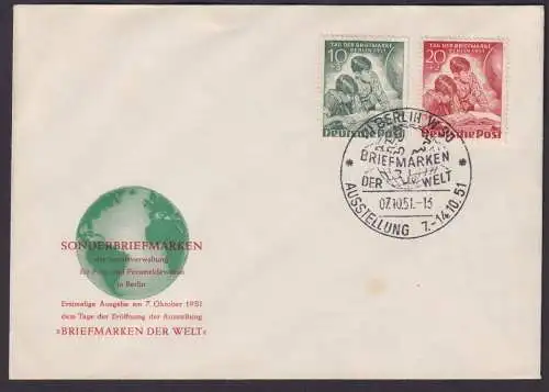 Berlin 80-81 Brief Tag der Briefmarke auf FDC vom 07.10.1951 Kat. 130,00