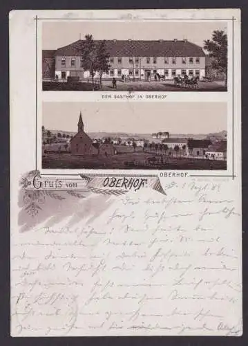 Oberhof selt. frühe Vorläufer Ansichtskarte nach Bremen 1.9.1889 Thüringen