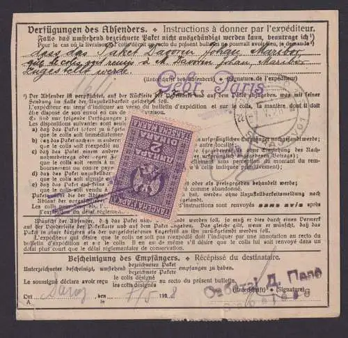 Briefmarken Deutsches Reich Brief Paketkarte Rottenbach Thüringen nach Sarajevo