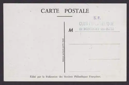 Philatelie Tag der Briefmarke Montigny Les Metz Frankreich gute Künstlerkarte