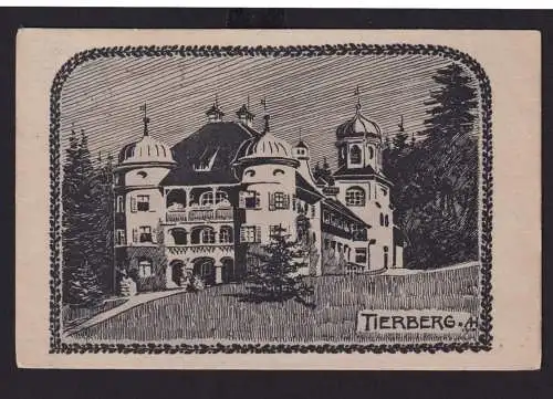 Ansichtskarte Tierberg Künstlerkarte Bleistiftzeichnung Sign. AH 1910 ab