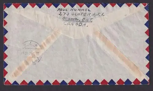 Flugpost Brief Air Mail Kanada Ottawa schöne MIF nach Leipzig 24.1.1947