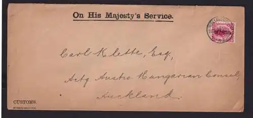 Flugpost Neuseeland Brief O.H.M.S On his Majety's Service Ab Wellington Aufdruck