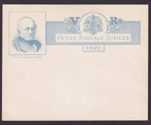 Großbritannien Ganzsache Penny Post Jubilee 1890 Sir Rowland Hill