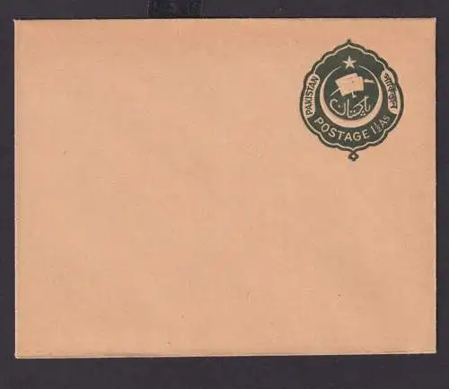 Pakistan Ganzsache postal stationery cover 1 1/2 As.