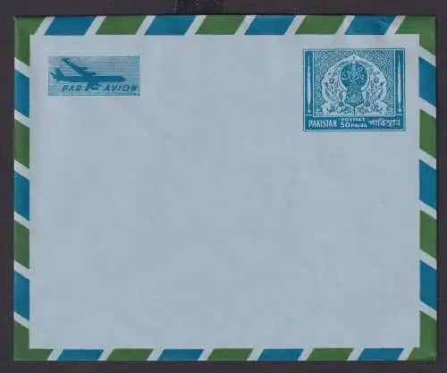 Flugpost Pakistan Ganzsache Aerogramm postal stationery cover 50 Pasia