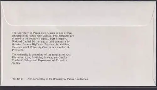 Papua Neuguinea New Guinea Ganzsache Universität Schule Lehrer postal stationery