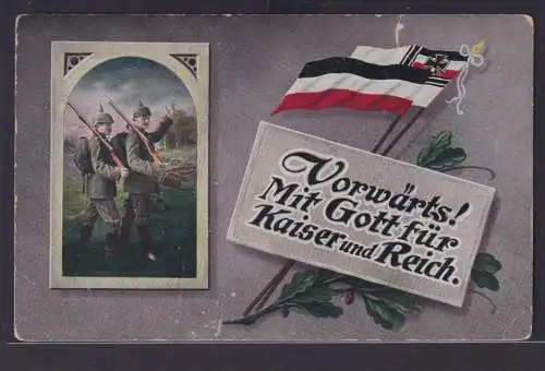Ansichtskarte Fahne Deutsches Reich Kaiserreich ab Brandenburg