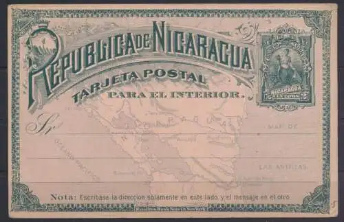 Übersee Nicaragua Ganzsache Nicaragua postal stationery