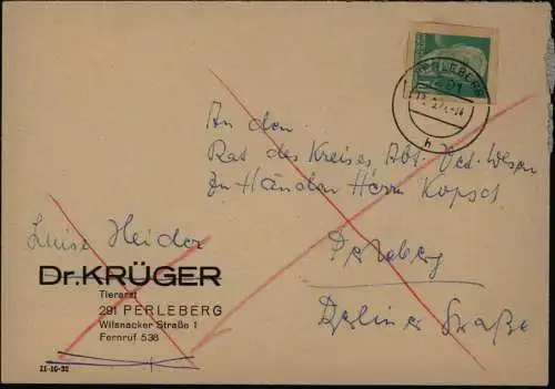 DDR Postkarte mit GA Ganzsachenausschnitt P 68 Perleberg