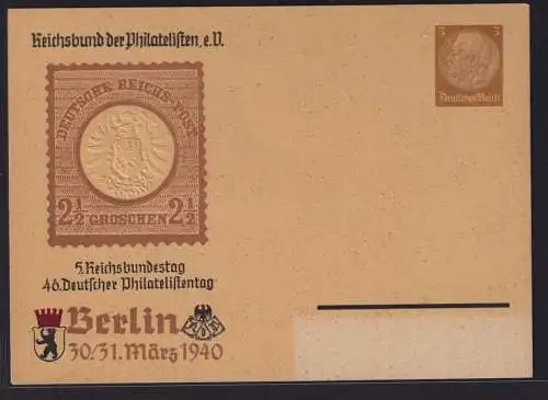 Deutsches Reich Brief Privatganzsache Hindenburg Philatelie Berlin 1940