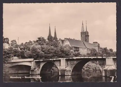Ansichtskarte Merseburg Sachsen Anhalt Neumarktbrücke Geisel Fluß