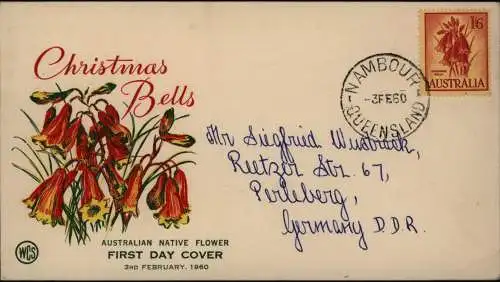 Weihnachten Australien Brief 298 schöner illustrierter FDC Nambour Queensland n.