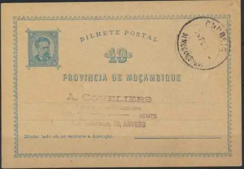 Mocambique Ganzsache P 1 10 Reis König Ludwig I. postal stationery King Ludwig