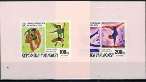 Afrika Madagaskar 775-780 B Olympia Sport Montreal Sonderblock ungezähnt