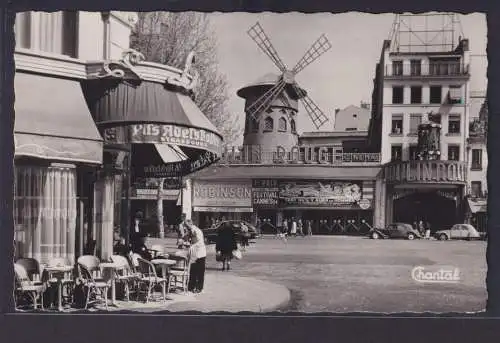 Ansichtskarte Paris Le Moulin Rouge Windmühle Strassencafe