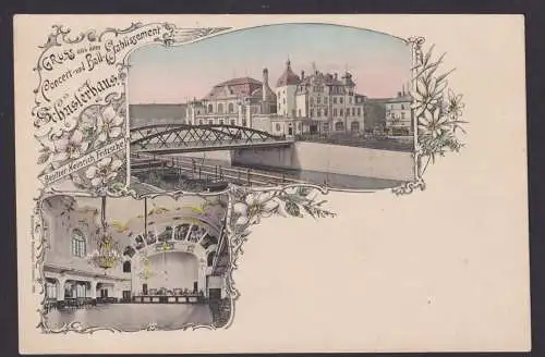 Ansichtskarte Dresden Sachsen Jugendstil Litho Schusterhaus Concerthaus Musik