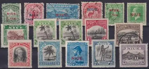 Niue Ozeanien schönes Lot von 16 Klassik Werten