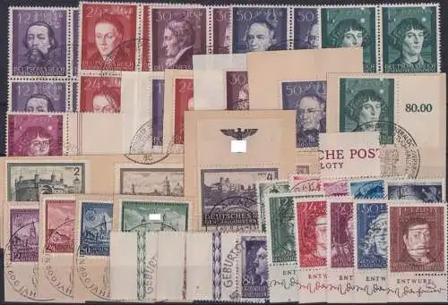 Briefmarken Besetzung Generalgouvernement tolles Lot oft Viererblöcke Briefstück