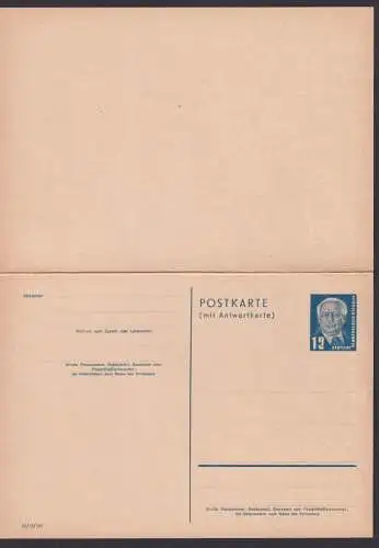 DDR Ganzsache Pieck 12 Pf. Frage & Antwort P 51 02 Ausgabe 1950 Kat.-Wert 58,00