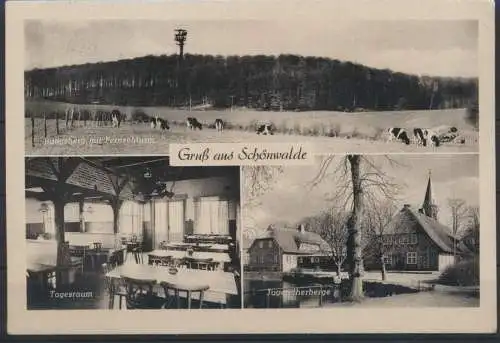 Ansichtskarte Schönwalde Jugendherberge Innenansicht Fernsehturm n. Rüsselsheim
