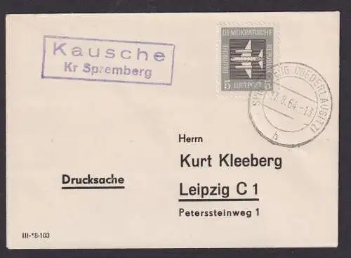 Kausche Kreis Spremberg Nieder Lausitz Brandenburg DDR Brief n. Leipzig