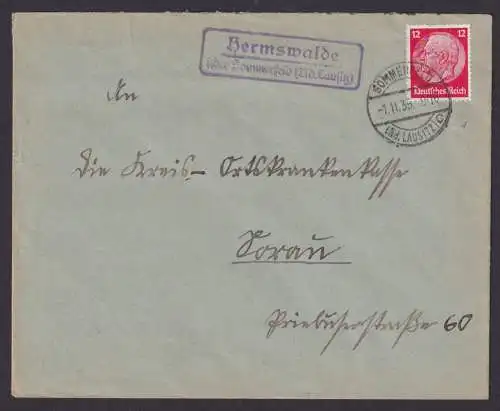 Hermswalde über Sommerfeld Niederlausitz Brandenburg Deutsches Reich Brief