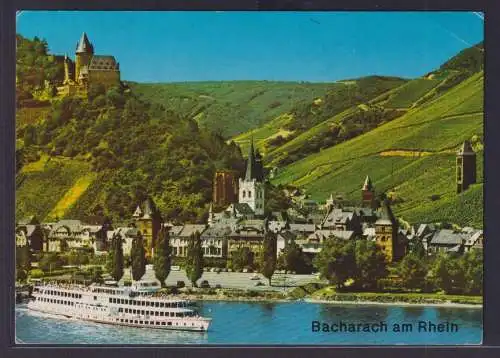 Ansichtskarte Schifffahrt MS Wappen von Mainz Rhein Bacharach