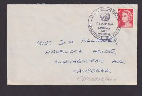 Australien Brief EF Queen Elisabet + SST CANBERRA A.C.T. UN UNO 21.3.1967