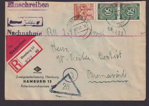 All. Besetzung Nachnahme Einschreiben Brief Hamburg n. Bremervörde