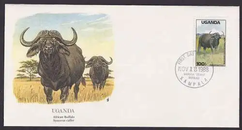 Uganda Ostafrika Fauna Büffel schöner Künstler Brief