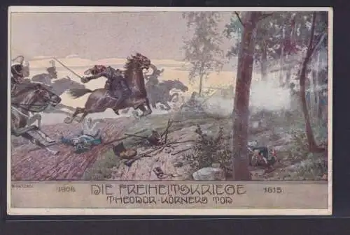 Ansichtskarte Österreich Deutsche Böhmen Künstler Vignette Die Freiheitskriege