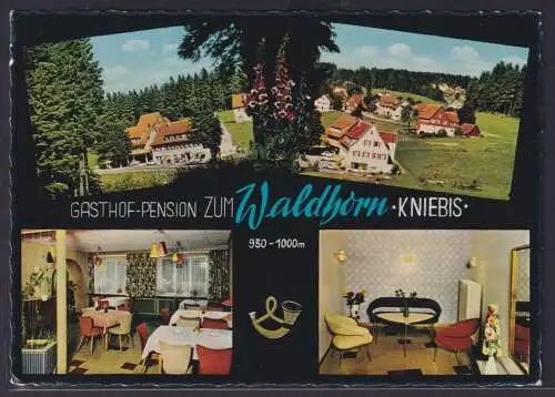 Ansichtskarte Kniebis n. Mittenwald Gasthof Pension Zum Waldhorn Innen Außen