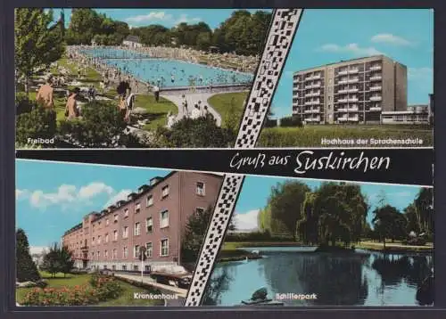 Ansichtskarte Euskirchen n. Stukenbrock Sprachenschule Freibad Krankenhaus