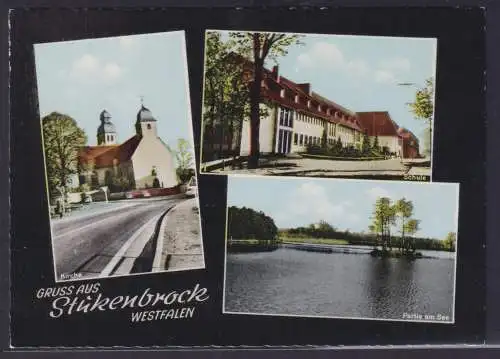 Ansichtskarte Stukenbrock NRW Kirche Schule See Ansichten