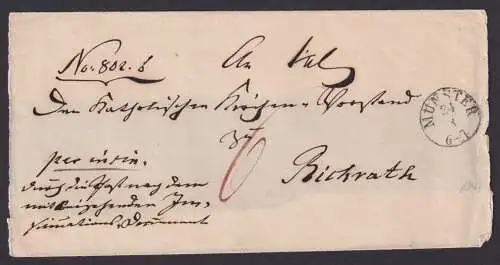 Altdeutschland Münster Preussen Vorphila Brief K1 von 1843 auf Vorderseite