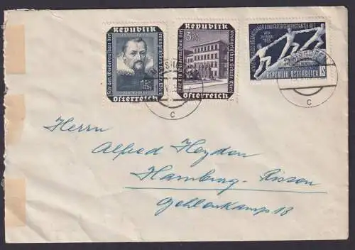Österreich Brief MIF Gewerkschaft u.a. 993 1018 Alshofen Hamburg 1953