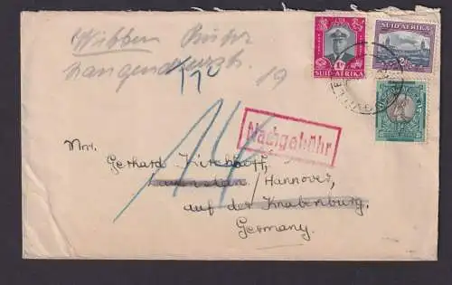 Hertzogville Südafrika Brief Nachgebühr Lauenstein Hannover Knabenburg