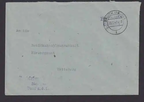 Österreich Brief viol. L2 Postporto bezahlt Bruck Mur n. Voitsberg bar bezahlt