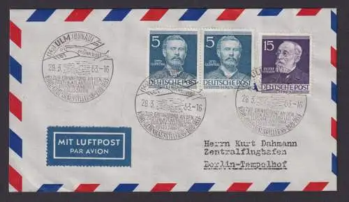 Flugpost Brief Air Mail Berlin schöner Luftpostbeleg MIF Paar Männer Ulm Donau