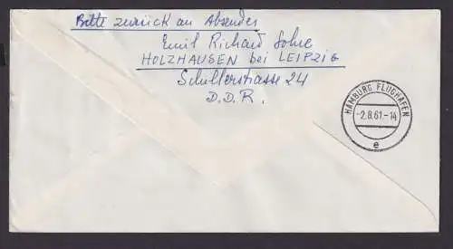 Flugpost Brief Air Mail Lufthansa Erstflug LH 145 Frankreich Paris Köln Hamburg