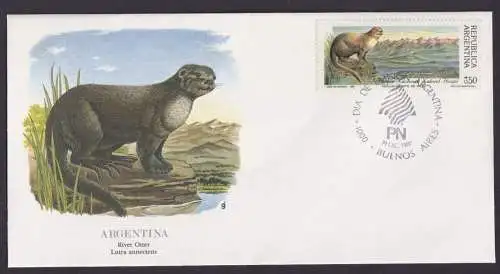 Argentinien Fauna Tiere Wiesel Otter schöner Künstler Brief