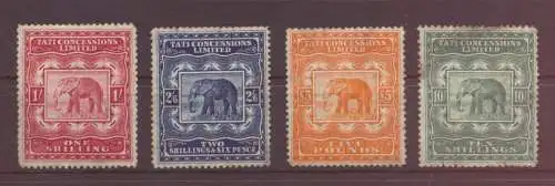 Briefmarken Afrika Gold Mine Bechuanaland Elefanten der Minengesellschaft Tati