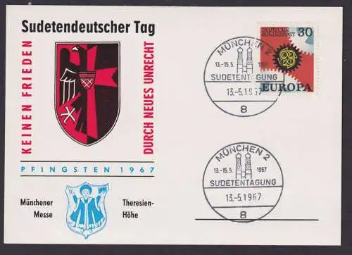 München Bund Sudetendeutscher Tag 1967 Wappen Münchener Messe Theresien Höhe