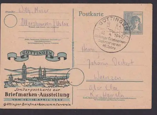 All. Besetzung Privatganzsache Göttingen n. Weenzen Philatelie Briefmarken