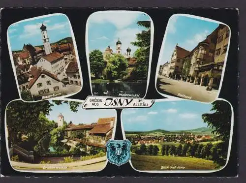 Isny Bayern Allgäu Ansichtskarte nach Ober Kochen Württemberg