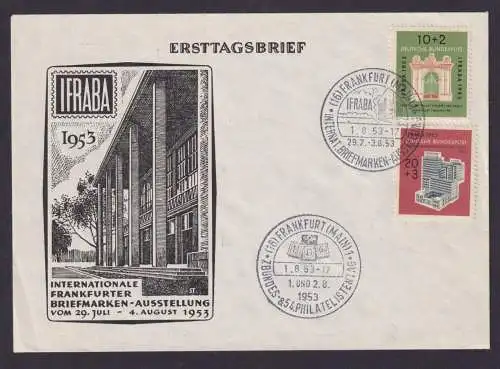 Bund 171-172 Frankfurt Main toller FDC Intern Briefmarkenausstellung Kat 110,00