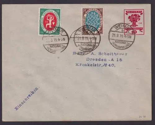Deutsches Reich Privatganzsache Weimar Thüringen R Brief Nationalversammlung