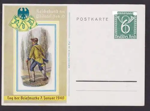 Berlin Ganzsache Deutsches Reich Philatelie Tag d. Briefmarke Reichsbund d.