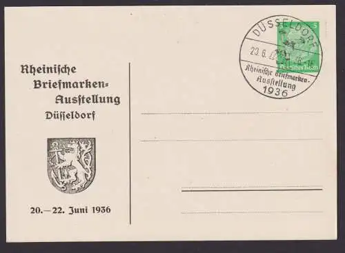 Deutsches Reich Privatganzsache Philatelie Düsseldorf Rheinische Briefmarken